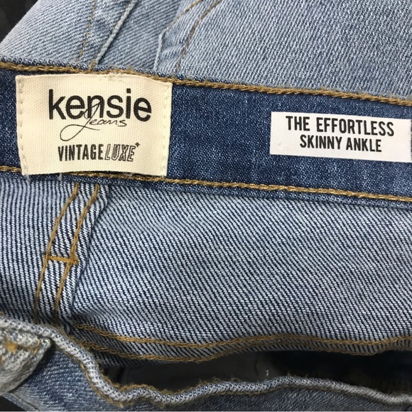 Kensie Light Blue High Rise Raw Hem Skinny Jeans - Picture 7 of 9